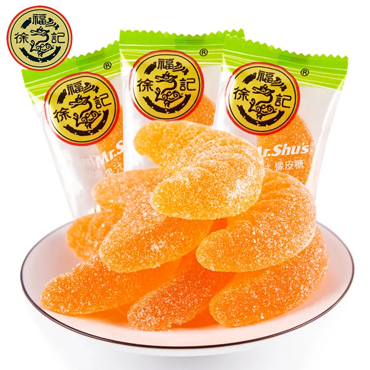 徐福记橘子糖怀旧桔子味软糖8090后经典年货糖果零食果汁橡皮糖