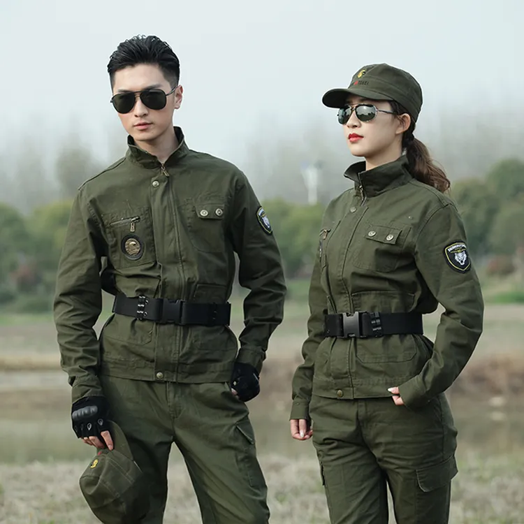 新式军绿迷彩服套装男户外军迷训练服战术服女耐磨劳保透气工作服