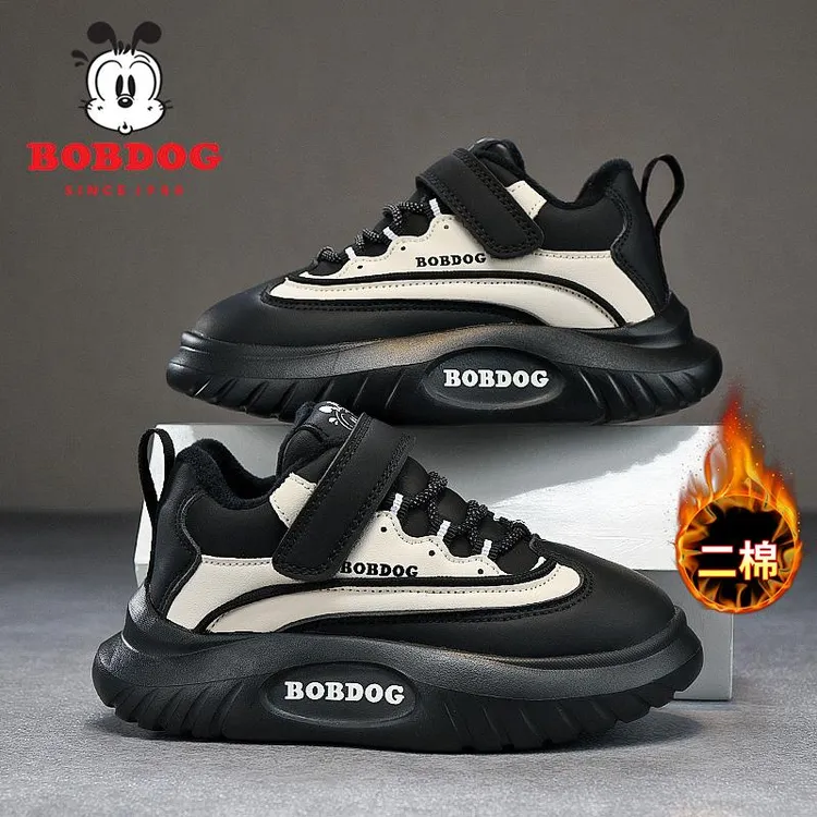 Bobdog/巴布豆男童棉鞋冬季新款加绒保暖时尚儿童二棉休闲儿童鞋