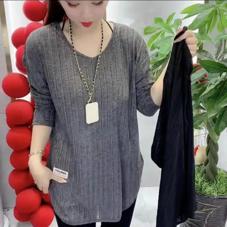 0063款新款洋气显瘦微透锁骨T