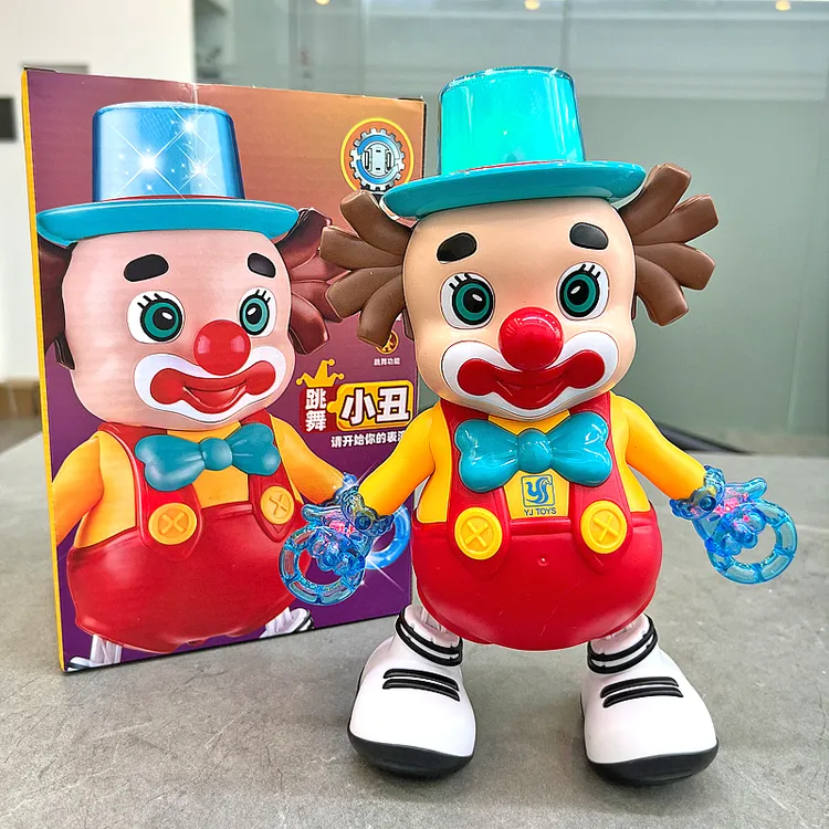 电动儿童玩具公仔灯光音乐跳舞小丑大师婴儿抬头训练宝宝有声会动