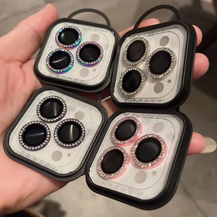 新款苹果17镜头膜iPhone16ProMax奢华镶钻炫彩13后置防刮15高清14