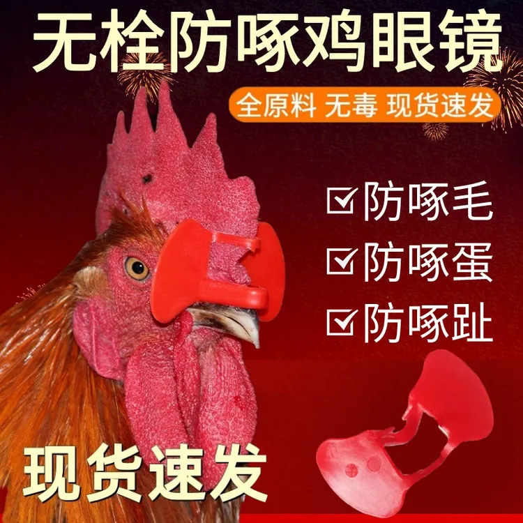 鸡用眼镜无栓防啄设备养鸡无栓免打孔防啄防大小饲养家养鸡场用品