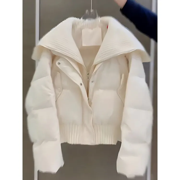 【现货】气质高级感棉服女2025冬季新款加厚翻领短款韩版外套小个子