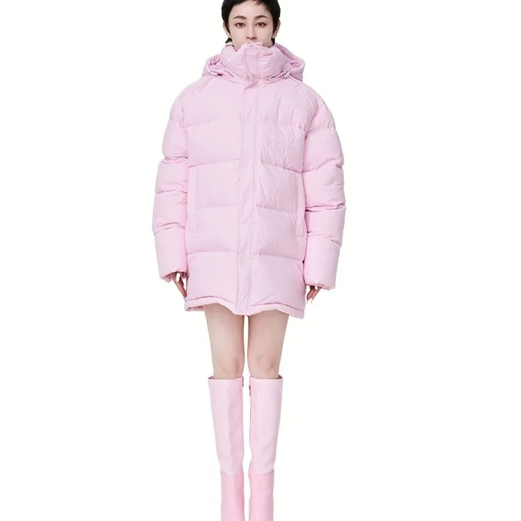 ZHANGSHUAI张帅秋冬原创绣花连帽中长款羽绒服