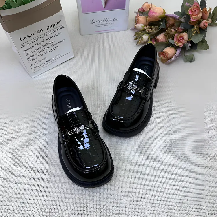 厚底乐福鞋女2025新款平跟软底工作鞋小皮鞋百搭春秋单鞋粗跟