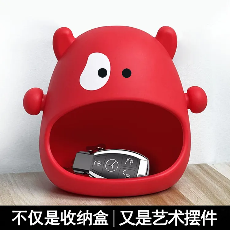 过年玄关门口放钥匙扣锁匙收纳盒摆件轻奢高档家居客厅鞋柜装饰品