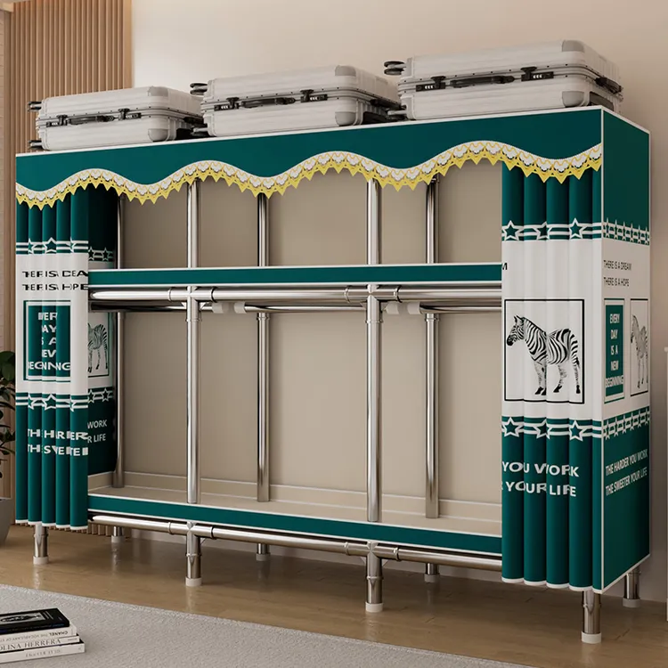 合金接头衣柜家用卧室出租房宿舍结实耐用布衣柜简易组装收纳衣橱商品图