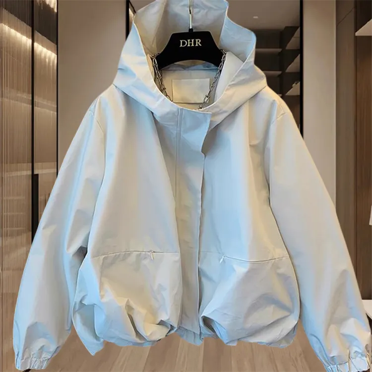 2025春秋季新款女士洋气百搭风衣花苞休闲外套户外冲锋衣夹克外衣