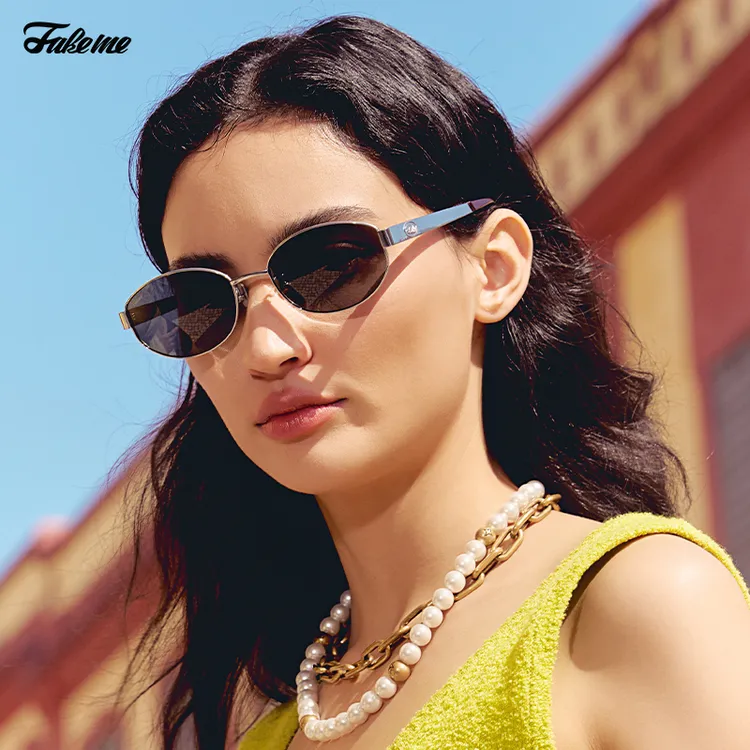 Fakeme【JOJO专属】新品轻奢椭圆墨镜防紫外线女轻钓系 nocap大小姐