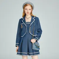 【千颂妮专属】AIVEI西装外套吊带百褶裙小香风两件套P0560096