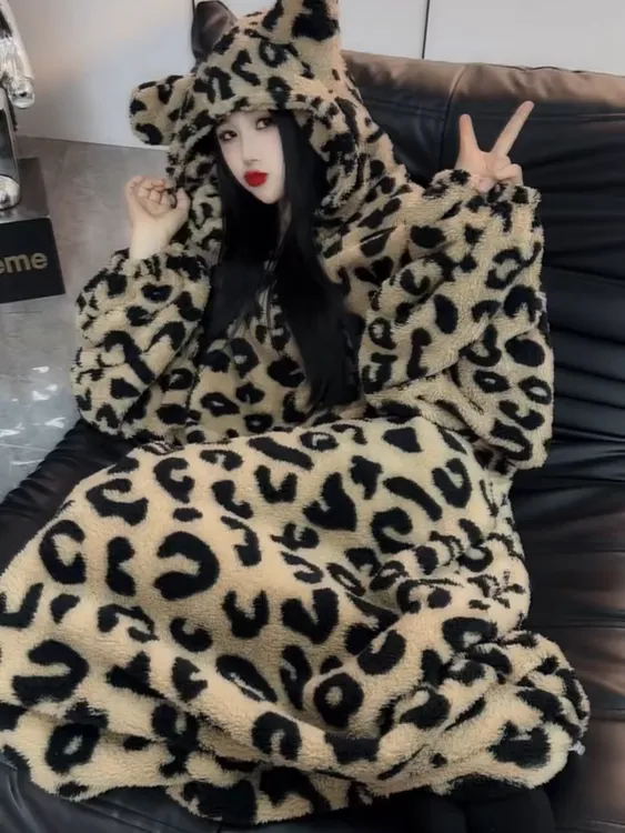 新款连帽款睡衣家居服睡裙可外穿