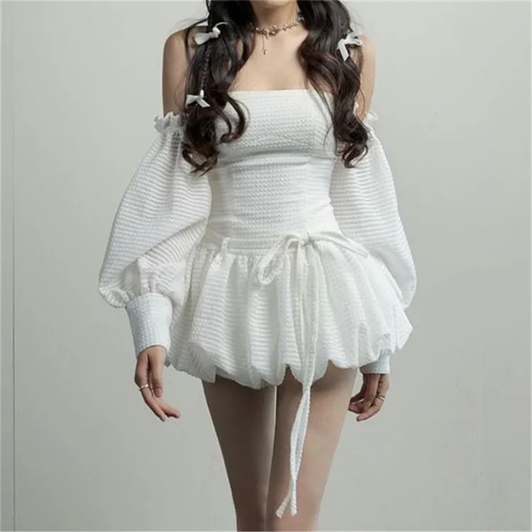 Malou 芭蕾公主风收腰显身材蓬蓬抹胸裙女 百搭连衣裙潮K23D28494