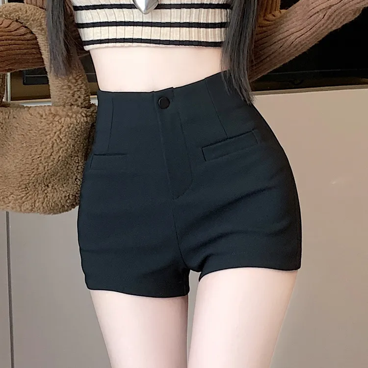 秋季弹力西装短裤女2025新款高腰休闲裤辣妹显瘦外穿热裤
