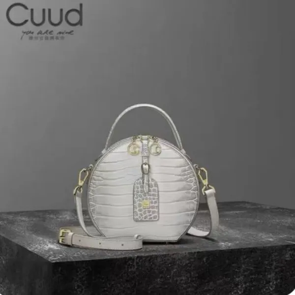【专柜】Cuud时尚轻奢潮流手提牛皮女包单肩斜挎气质真皮女士圆包
