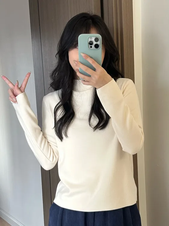 【嘎子小卖布】自制德绒半高领宽松打底秋冬保暖显瘦长袖百搭T恤