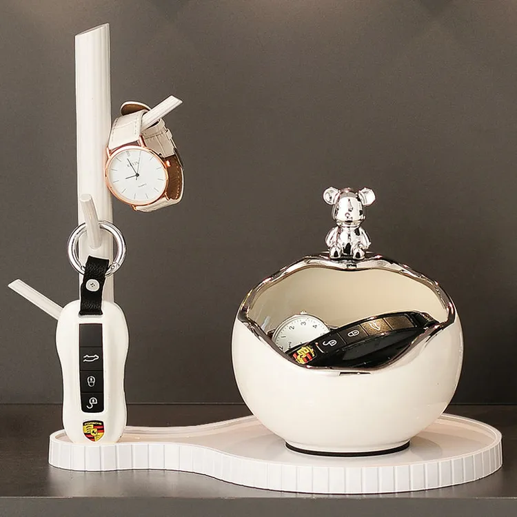 暴力熊入户玄关摆件钥匙收纳进门门口鞋柜客厅装饰品乔迁新居礼品