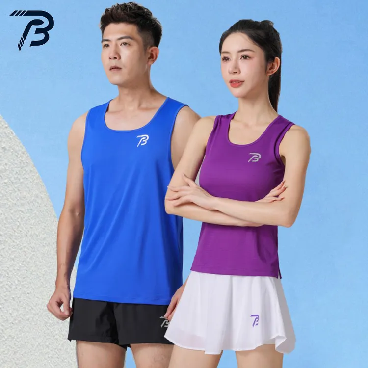 破三运动高端男女装短袖背心春夏季速干薄款透气跑步健身运动上衣