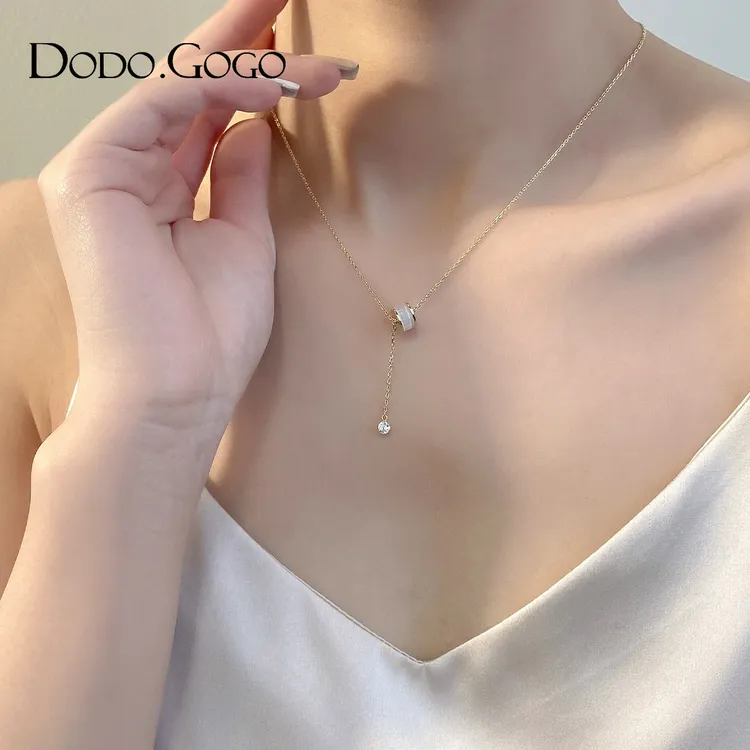 DODOGOGO 铜合金项链 小蛮腰高级感锁骨链气质简约