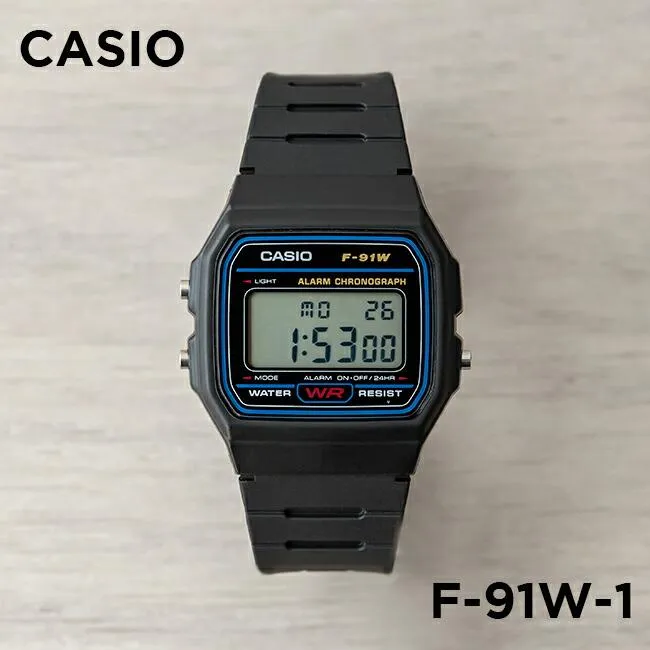 未拆封 Casio/卡西欧 明星甜茶同款经典复古潮酷小方块手表F-91W