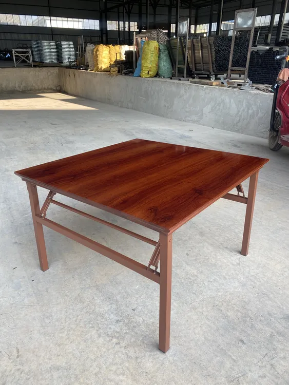 折叠桌正方形户外四方桌金属桌木纹桌家用中式阳台简易吃饭桌餐桌