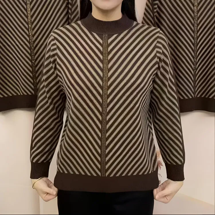 新款时尚宽松简约韩版大码胖妈妈装洋气加厚款拼接款纯色打底上衣