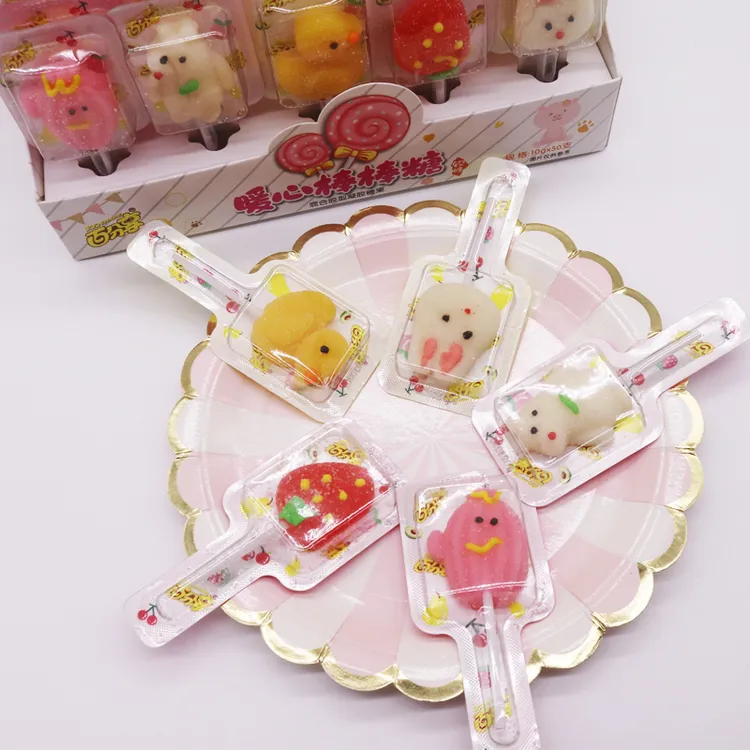 百分享暖心棒棒糖果软味软糖水果糖混合水果味儿童节零食糖果批发