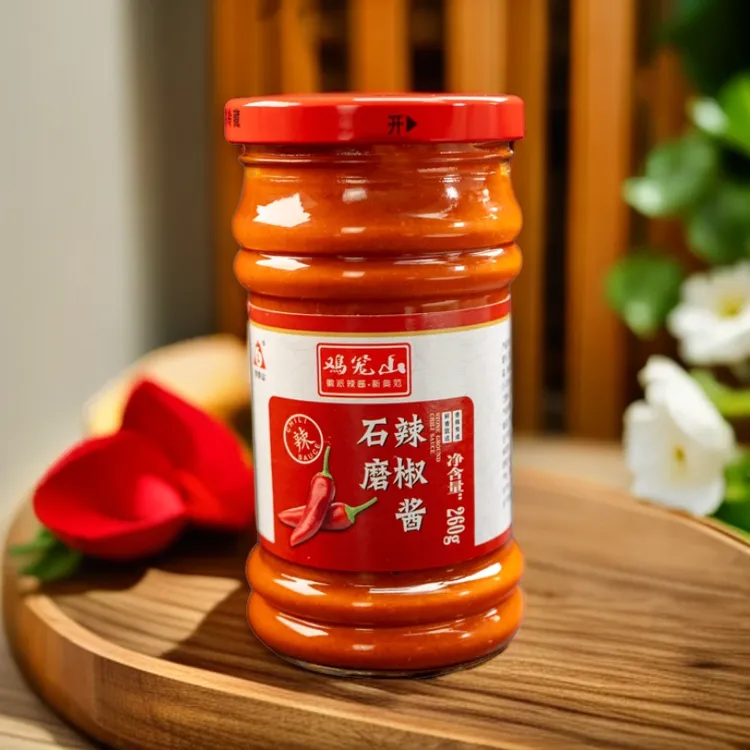 【0防腐剂】石磨辣椒酱安徽和县鸡笼山辣椒酱蘸包子饺子拌面