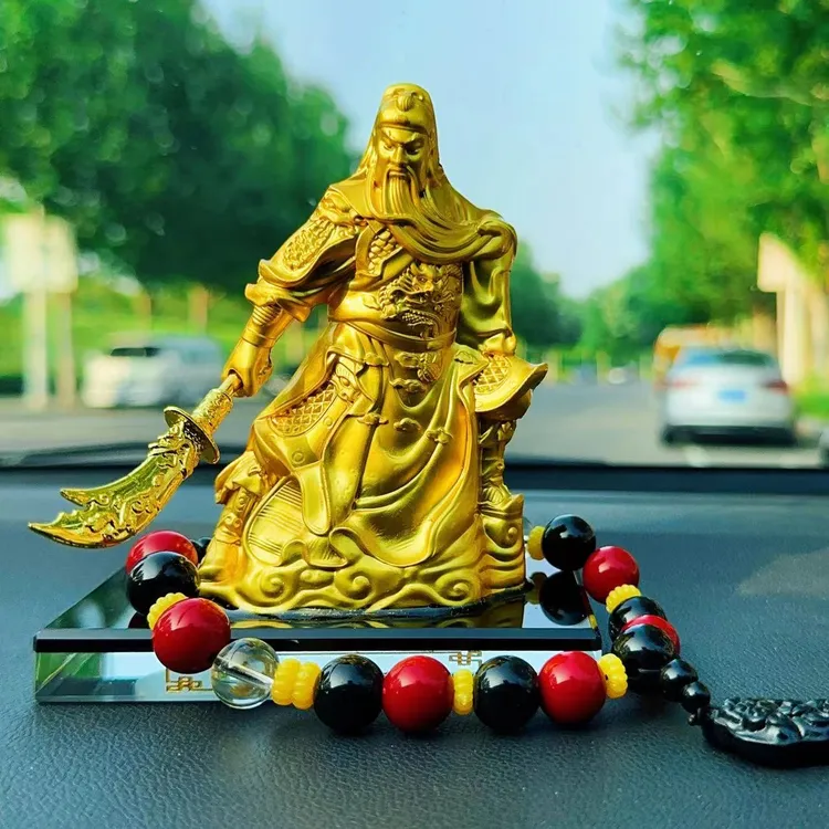 【香水座关公摆件】车载高档香水摆件创意车用家居保平安装饰关二爷