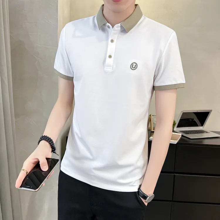 男士高品质短袖Polo2024夏季新款休闲男士时尚百搭刺绣短袖Polo衫