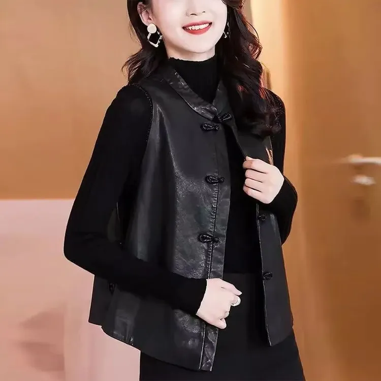 【茶芙巷】新中式国风盘扣坎肩短款马甲女无袖背心外套女款【ZS】