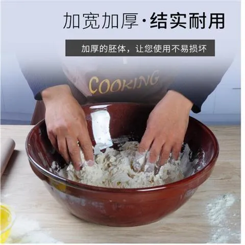  厂家直销特色老式手工大号加厚加深陶瓷和面盆粗陶面盆包邮