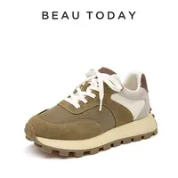 BeauToday绿野仙棕阿甘鞋女新款BT复古厚底休闲鞋女鞋运动鞋