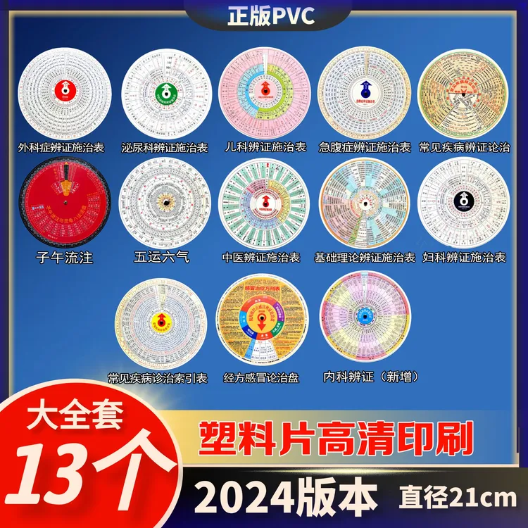 奇缘府13个全套中医辩证教学圆盘学习中医工具表教学演示仪器