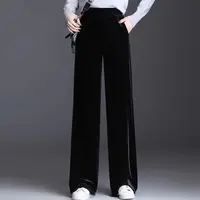 (—180斤)洋气丝绒女高腰垂感显瘦百搭裤长裤修身时尚直筒裤