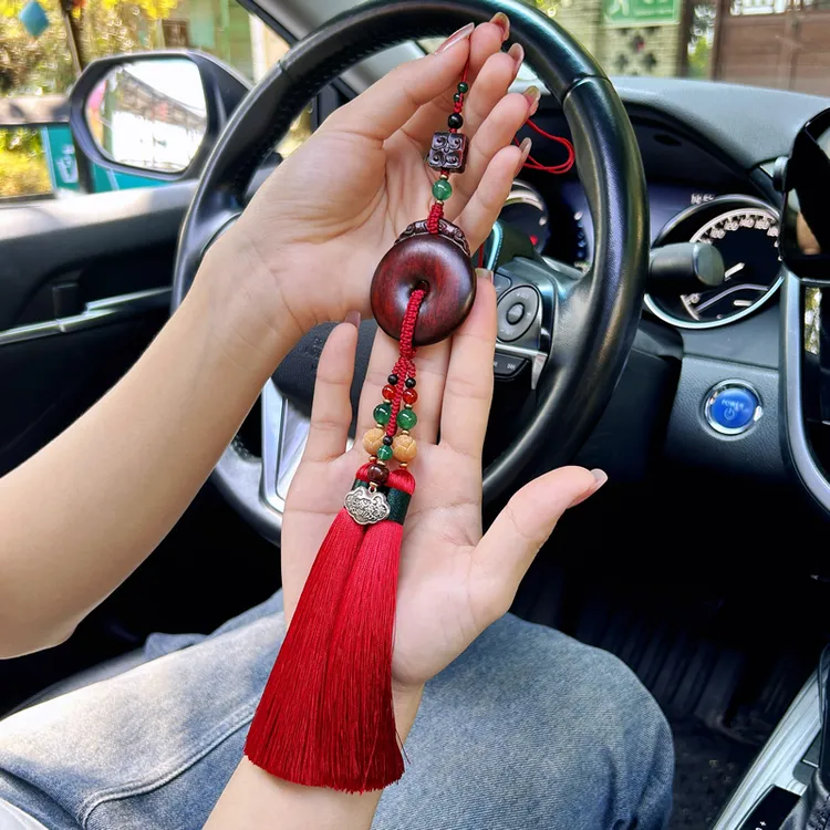 永发祥【岁岁平安】汽车挂件高档车饰车内挂饰新车送礼原创手工编织