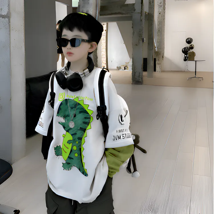 纯棉儿童长袖T恤男童秋冬洋气打底衫内搭男宝宝时尚童装上衣服