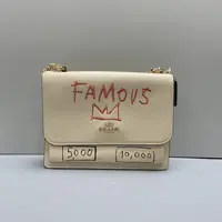 99新 COACH/蔻驰 小林/奶茶色风琴包21*16*4cmA042612