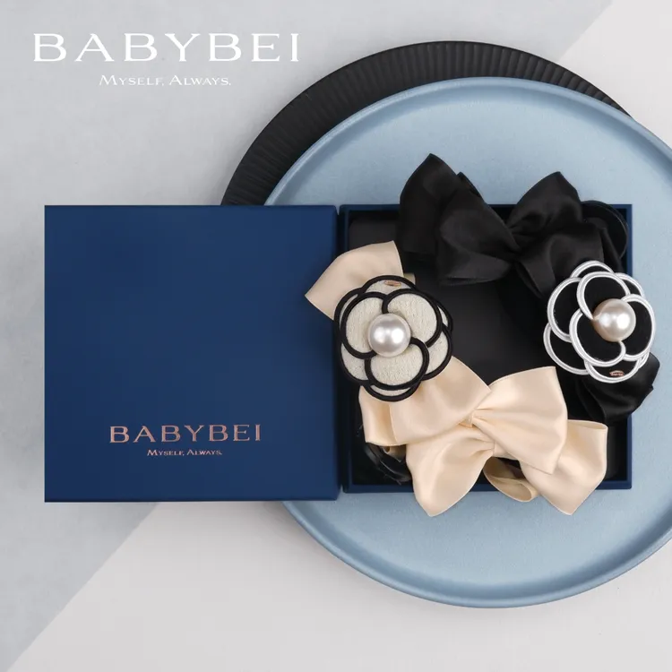 【专属价】BABYBEI/初贝茶茶高亮珠超大号抓夹甜美不对称蝴蝶结