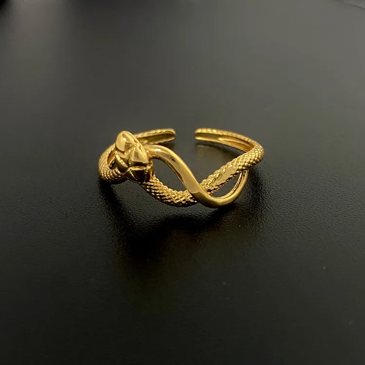 铜合金戒指 欧美蛇盘龙缠绕小灵蛇戒指新中式高质量复古宫廷指戒