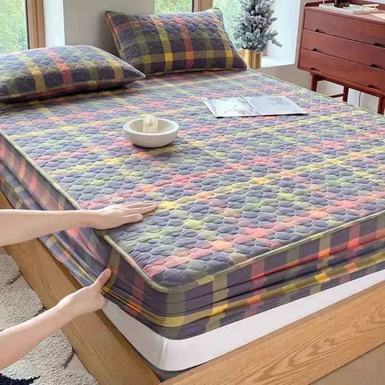 春秋款四季全包围夹棉床笠加厚防滑保护罩加棉款床罩榻榻米床垫套