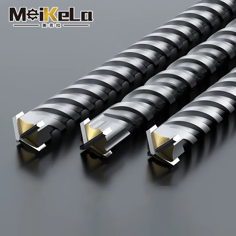 钨钢十字电锤冲击钻头加长混凝土穿墙过墙打孔方柄圆柄四坑四刃钻