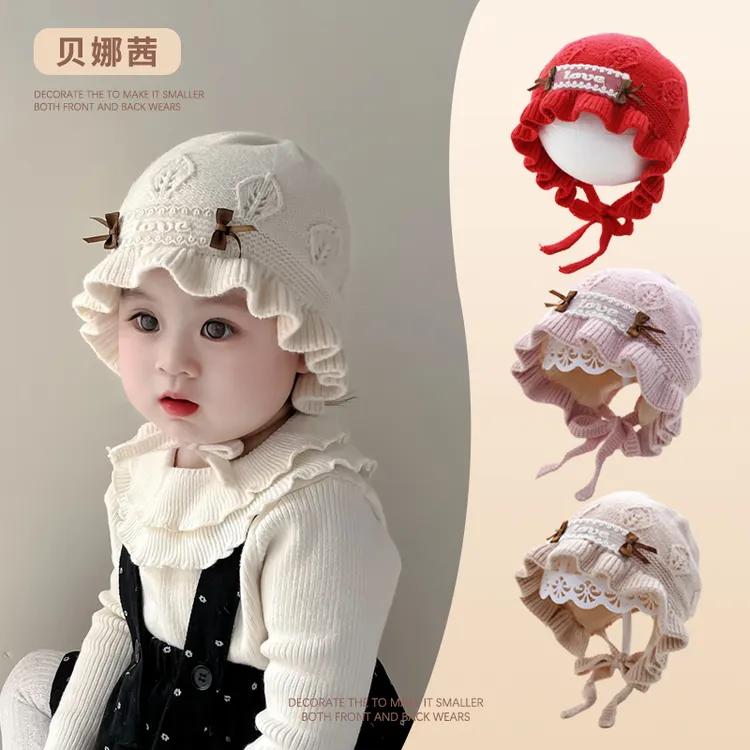 Beinaqian/贝娜茜婴儿帽子秋冬季宝宝小月龄洋气公主帽小月龄加厚