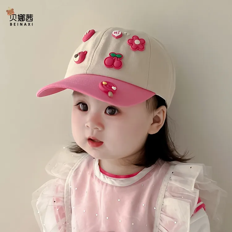 Beinaqian/贝娜茜儿童帽子春秋薄款女童遮阳帽棒球帽秋冬季鸭舌帽