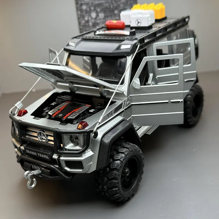 奔驰G550改装版4X4 合金越野车模型1:24灯光音效男孩玩具车模礼物