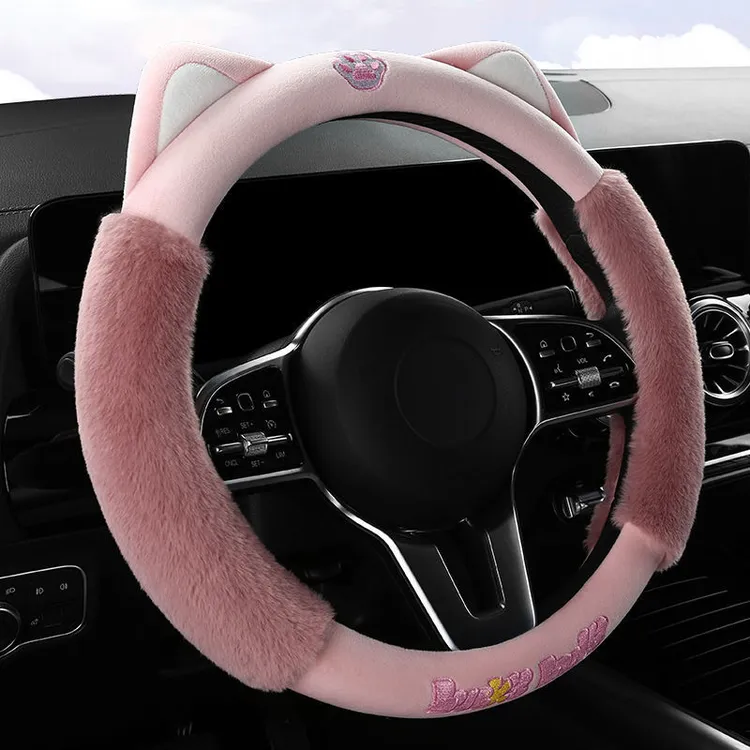 特斯拉方向盘套Model3/Model Y/Model S冬季短毛绒专用把套保暖女