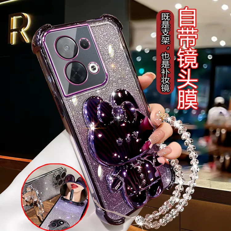 适用OPPOReno8pro手机壳PGAM10女潮款5G网红时尚ren08por带镜支架