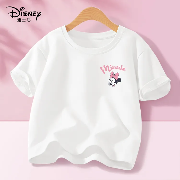 迪士尼女童短袖T恤夏季女孩衣服2025新款儿童上衣纯棉洋气童装女