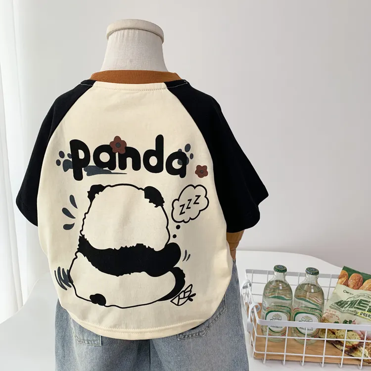 男童纯棉短袖T恤2025新款女童夏季卡通小童休闲洋气百搭半袖体恤