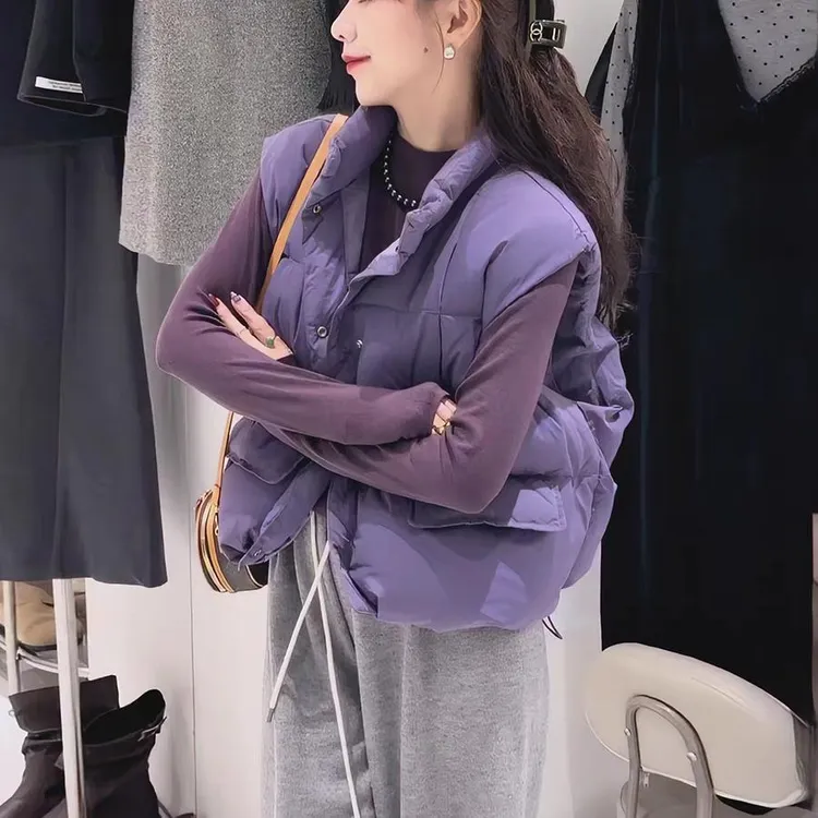 女冬季2024新款中国风宽松小个子背心坎肩百搭加厚马夹外套